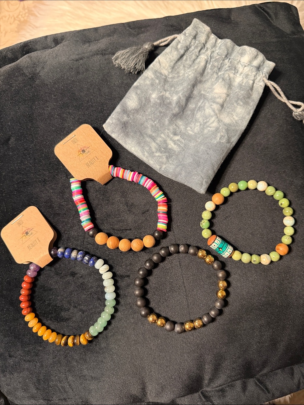 Colorful Beaded Stretch Bracelet Set - Multicolor